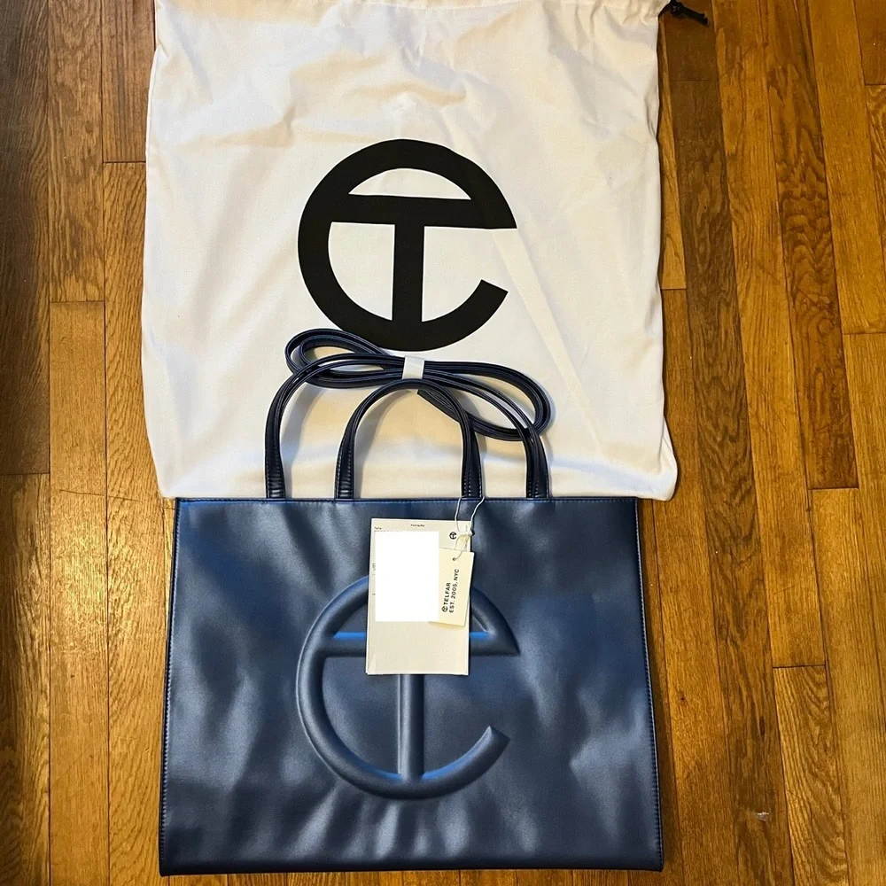 Telfar NWT Large Cobalt Shopping Bag - Picture 3 of 4